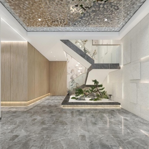 现代楼梯间3D模型下载